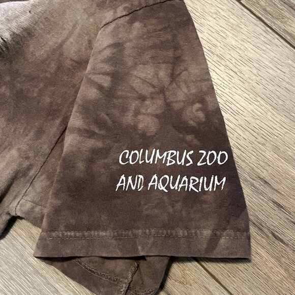The Mountain Giraffe Head T Shirt Adult XL Brown Tie Dye Columbus Zoo Wildlife - Picture 3 of 7